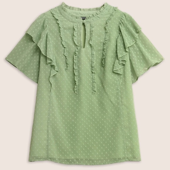 BloomChic Plus Size 3XL Texture Frill Trim Ruffle Sleeve Blouse us22-24 - Picture 7 of 8